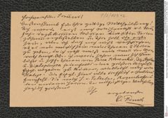 Nachlass Franz Steindachner, Postkarte von Otto Finsch an Franz Steindachner (11.12.1877), Inv.Nr. 129.02, Seite 1